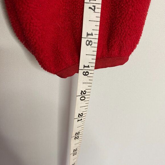 VTG Lands' End Red Polartec Full Zip Fleece Jacket Pockets Womens Size M(10-12) - Picture 10 of 12